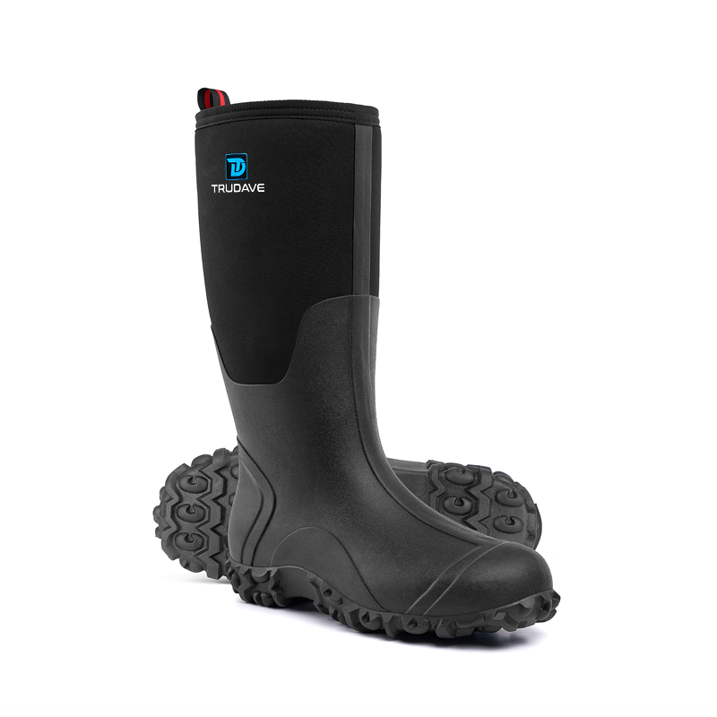 Trudave Rubber Boots for Men with Steel Shank – Waterproof & Durable
