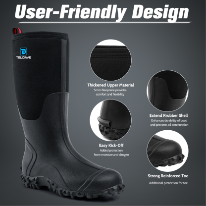 Trudave Rubber Boots for Men with Steel Shank