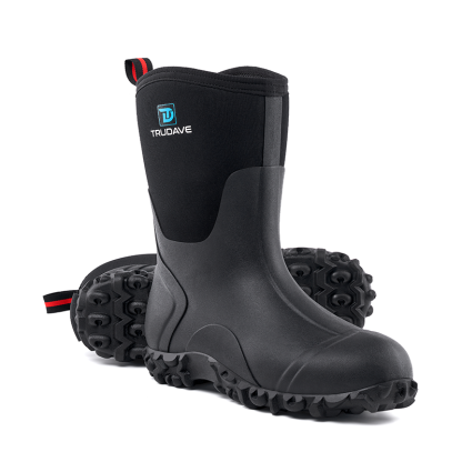 Trudave Women's Rubber Boots with Steel Shank - Black