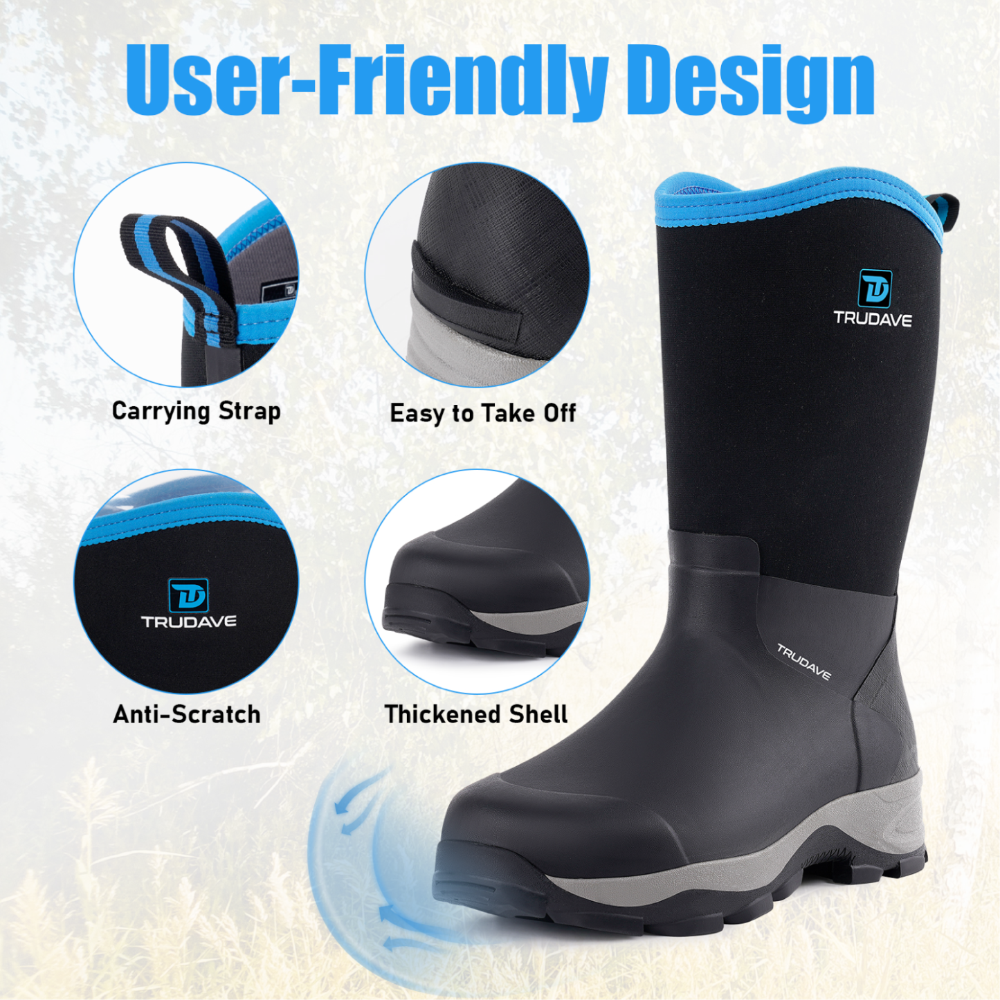 Rubber Boots for Men With Steel Shank