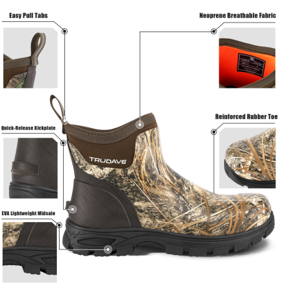 TRUDAVE Rain Boots Waterproof Garden Shoes