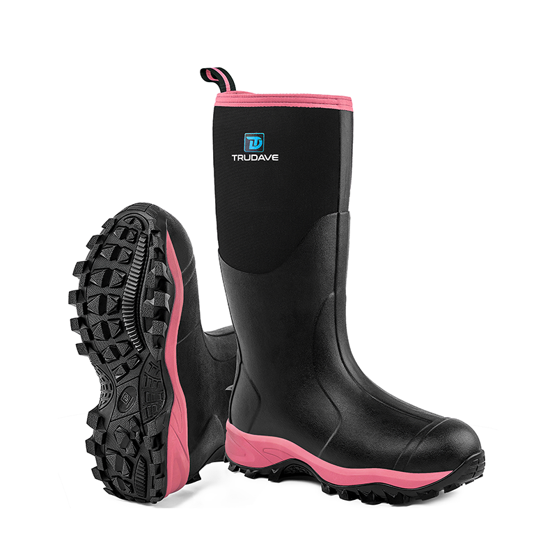 Trudave Tall Rubber Boots For Women With Steel Shank - Pink