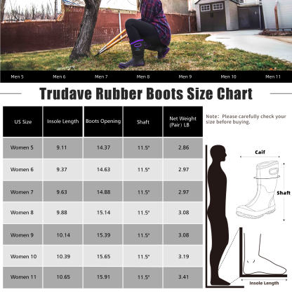 Trudave Women's Mud Boots for Gardening