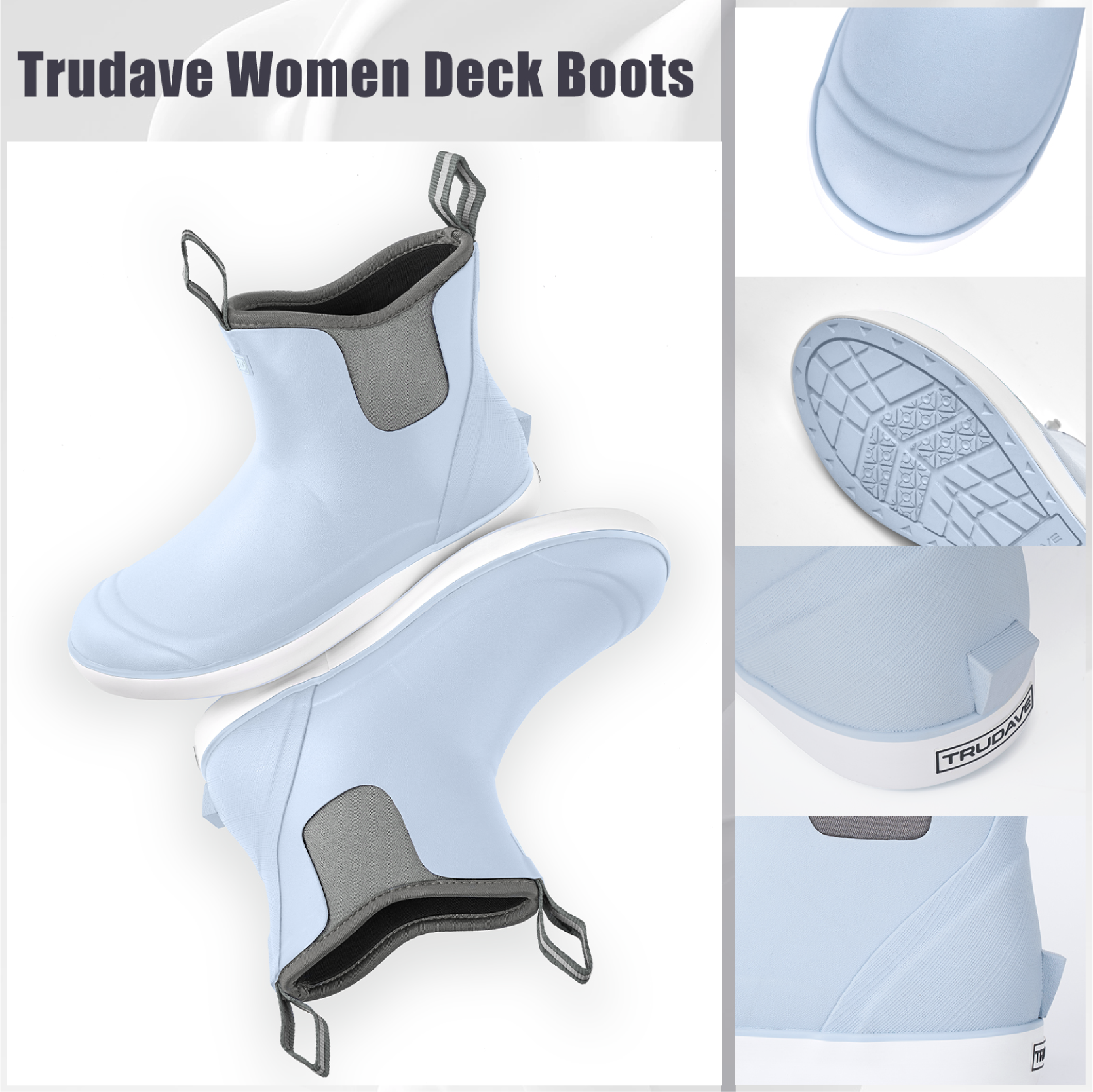 TRUDAVE Women’s Ankle Rain Boots & Rubber Deck Boots 