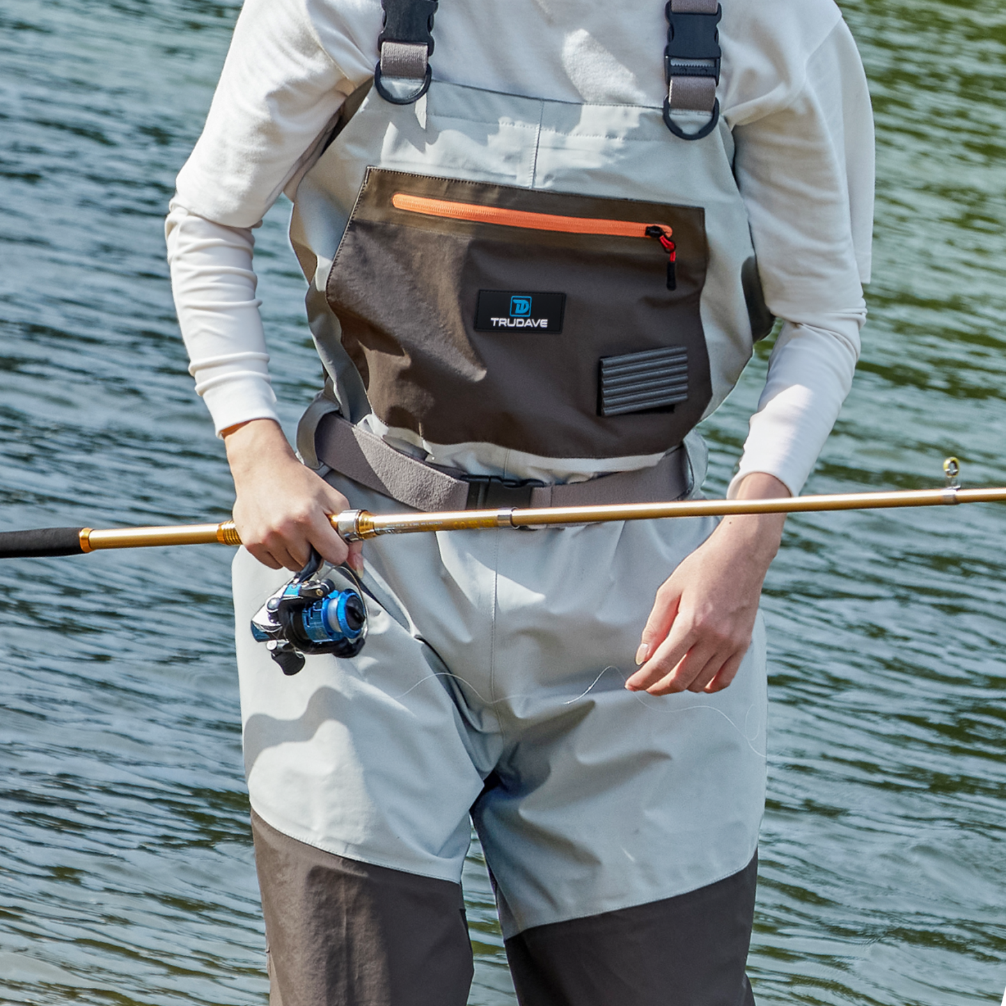 Trudave Stocking Foot Breathable Waders for Fly Fishing
