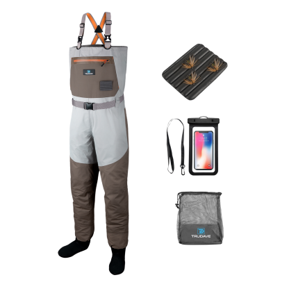 Trudave Stocking Foot Breathable Waders for Fly Fishing
