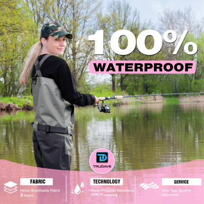 Trudave Women’s Breathable Stocking Foot Fishing Waders