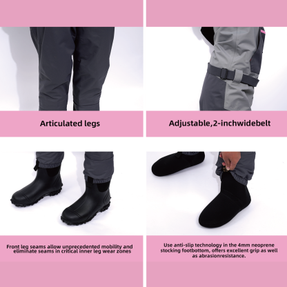 Women’s Breathable Stocking Foot Fishing Waders, Lightweight Waders for Women