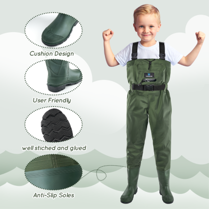 Trudave Lightweight Kids Waders with Boots 