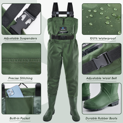 Trudave Lightweight Kids Waders with Boots 