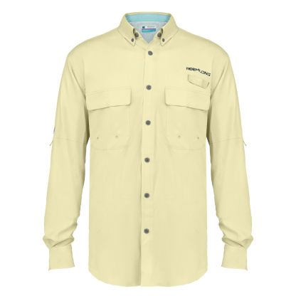 TruDave Men's Long Sleeve Fishshirt, Clothing with SPF Sun Protection, Sun Proof UV 50+ Protection Sunblock Long Sleeve Fishing Shirts for Men, Performance Fishing Gear Shirts Khaki