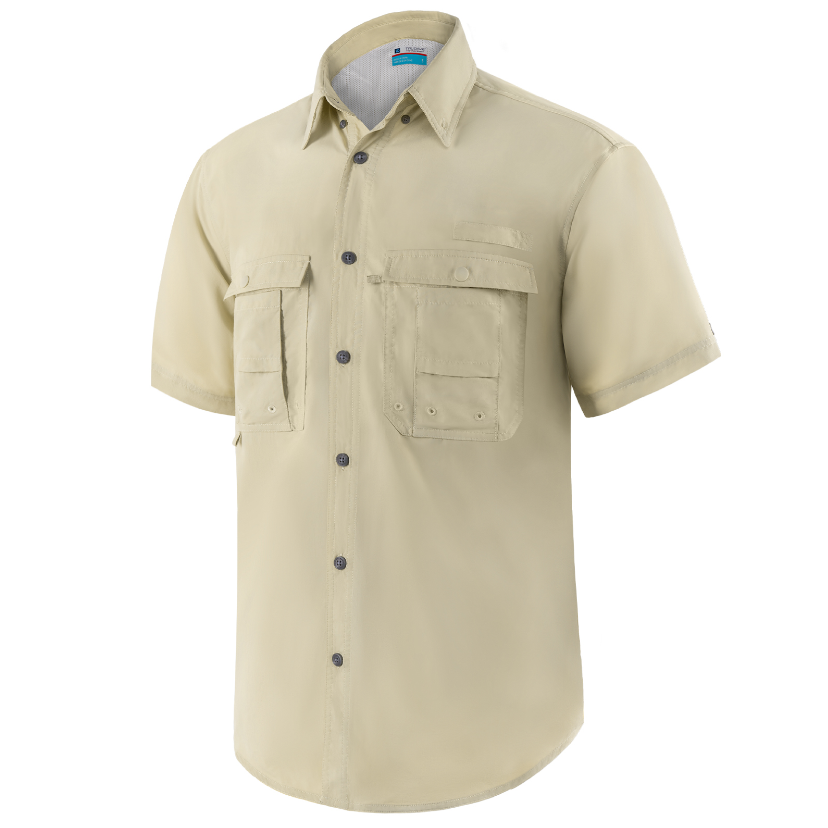 Trudave Men's UPF 50+ UV Short Sleeve Hiking Fishing Shirt Quick Dry C