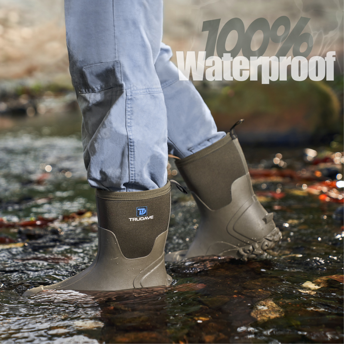 Trudave Rubber Anti-Slip Rain Boots for Gardening and farming