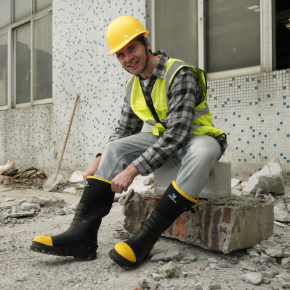 Trudave Steel Toe Rubber Work Boots For Men