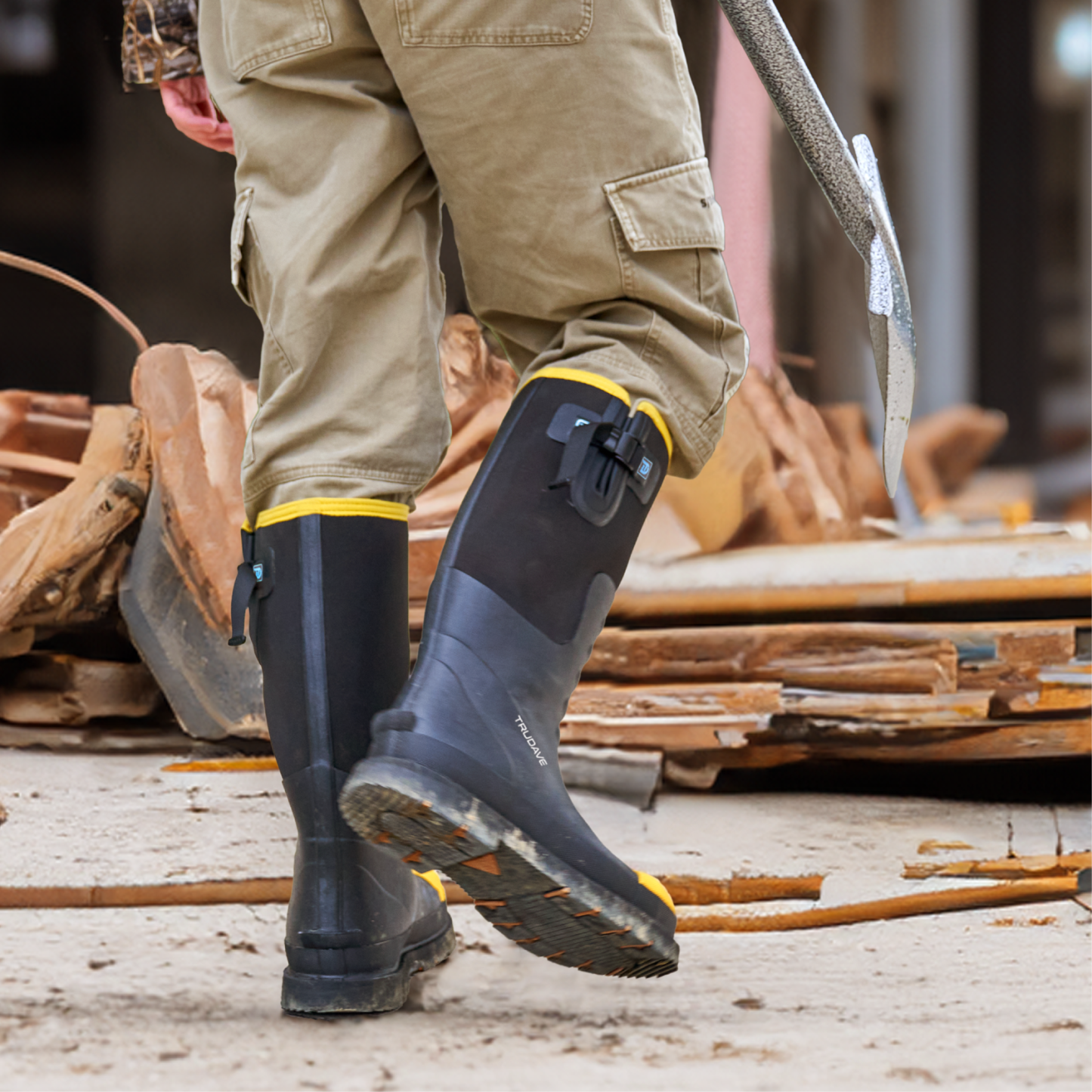 Trudave Steel Toe Rubber Work Boots For Men