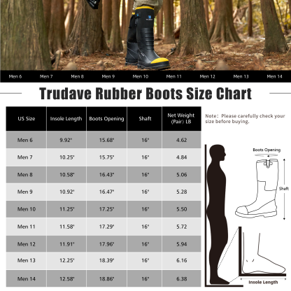 Trudave Steel Toe Rubber Work Boots For Men