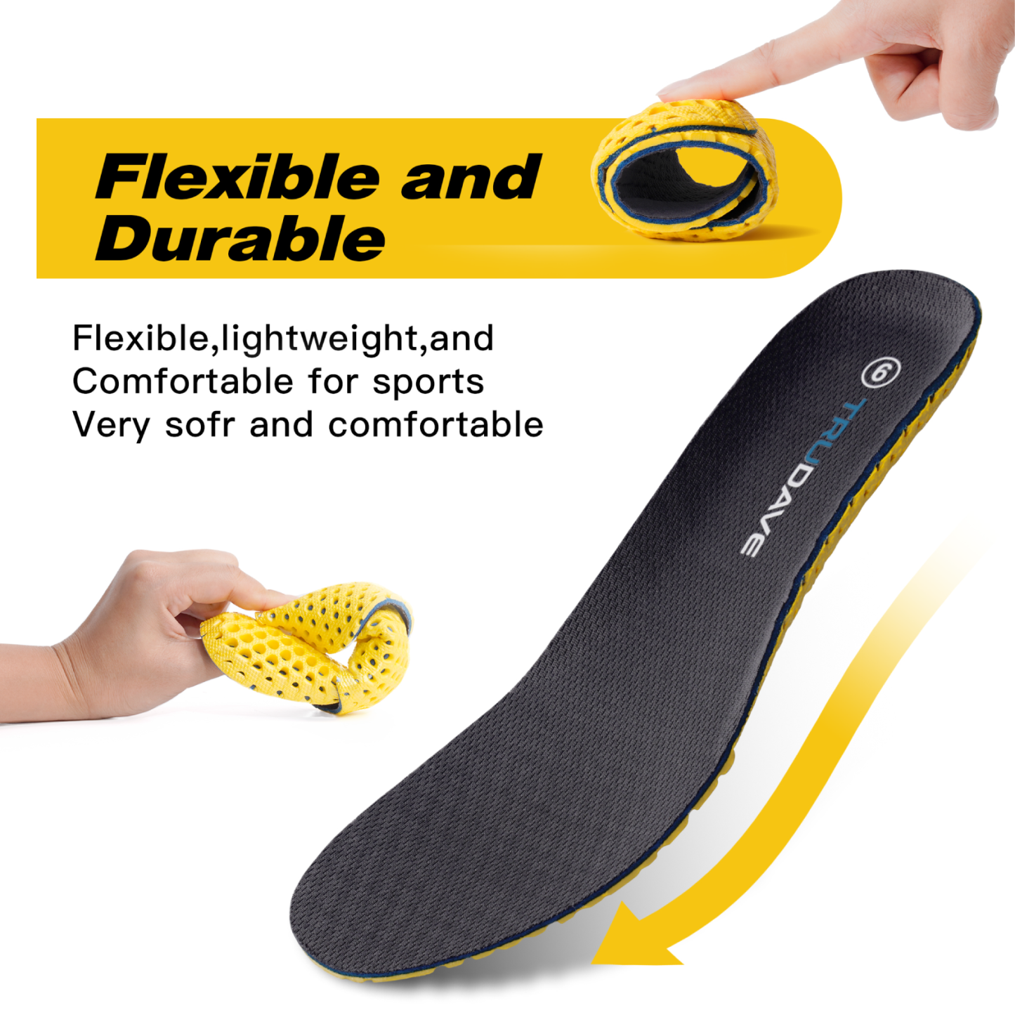 Memory Foam Insoles for Men and Women - Shock Absorbing & Breathable for Work Boots and Sports Shoes