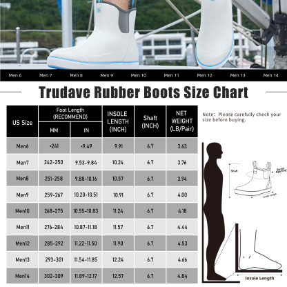 Trudave 6.7" Anti-Slip Ankle Deck Boots 