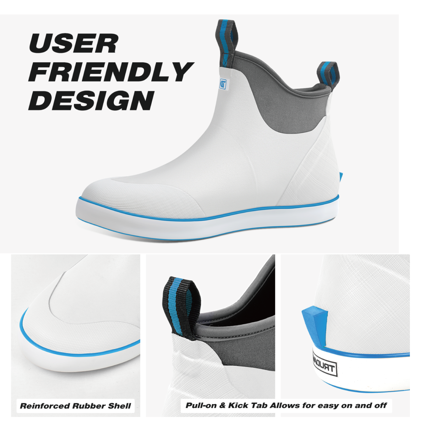 Deck Boots for Men, Waterproof Insulated Mens Rain Boots