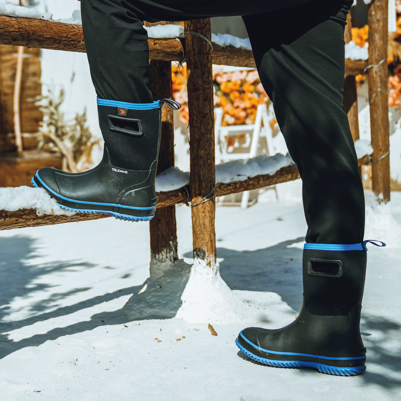 Rubber Boots for Men, Warm 4.5mm Neoprene Waterproof Insulated Anti-Slip Rain Boots