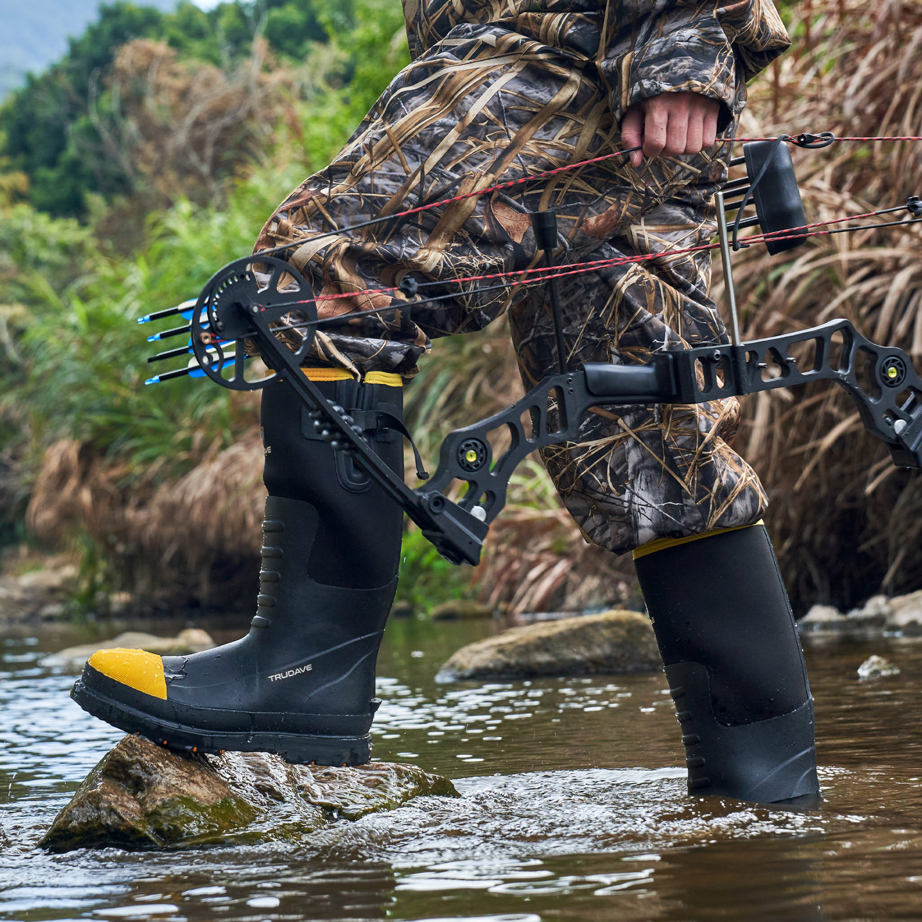 Trudave Steel Toe Rubber Work Boots For Men