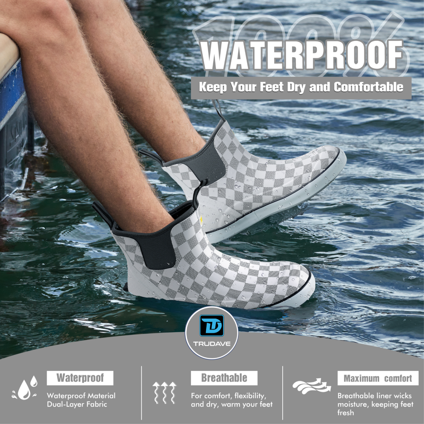 Trudave 6.7" Anti-Slip Ankle Deck Boots 