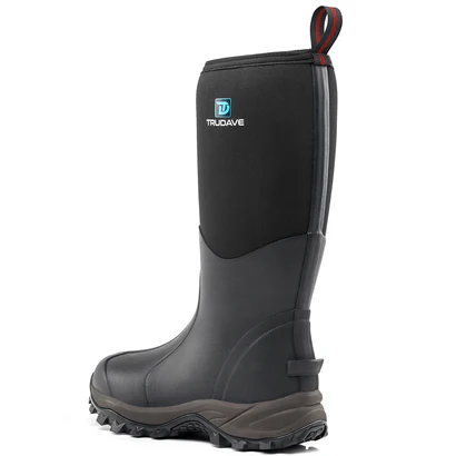 Trudave Waterproof Rubber Boots for Men and Women - Black