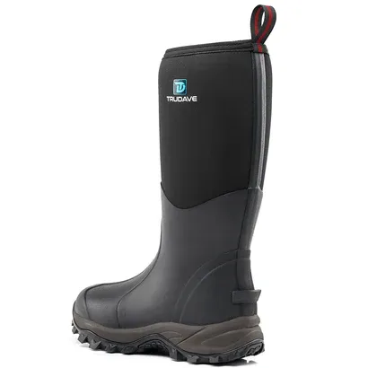 Trudave Waterproof Rubber Boots for Men and Women - Black
