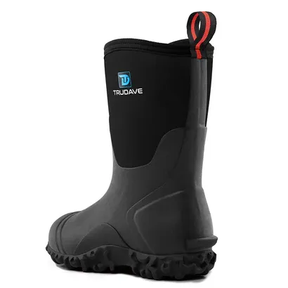 Trudave Women's Rubber Boots with Steel Shank - Black