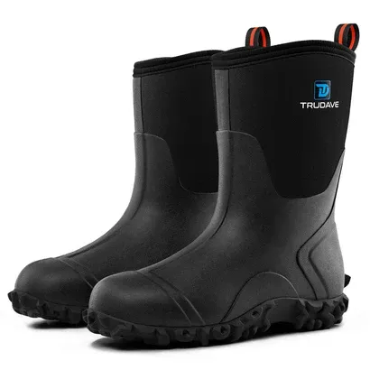 Trudave Women's Rubber Boots with Steel Shank - Black