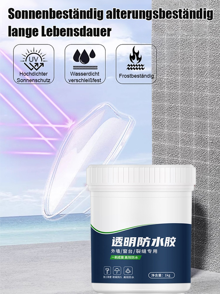 Langlebiger transparenter wasserdichter Kleber