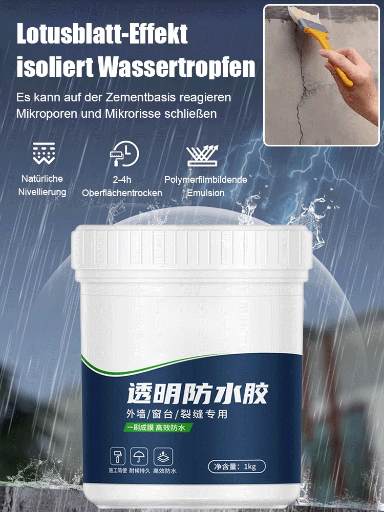 Langlebiger transparenter wasserdichter Kleber