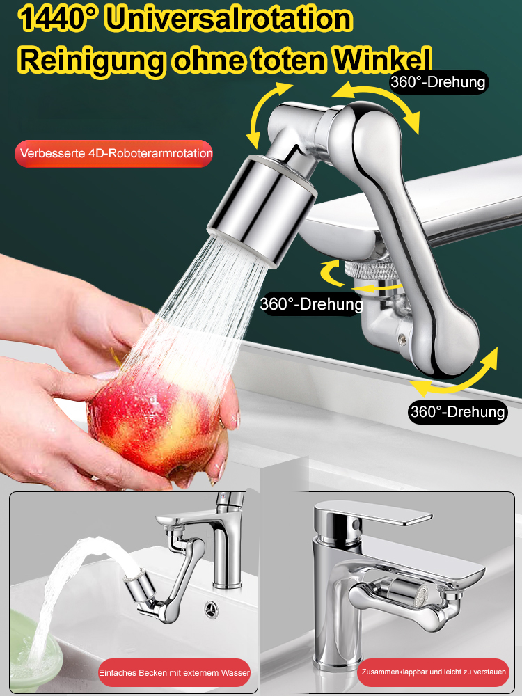 [Multifunktions-Roboterarmverlängerung und -drehung] Spritzschutzhahn