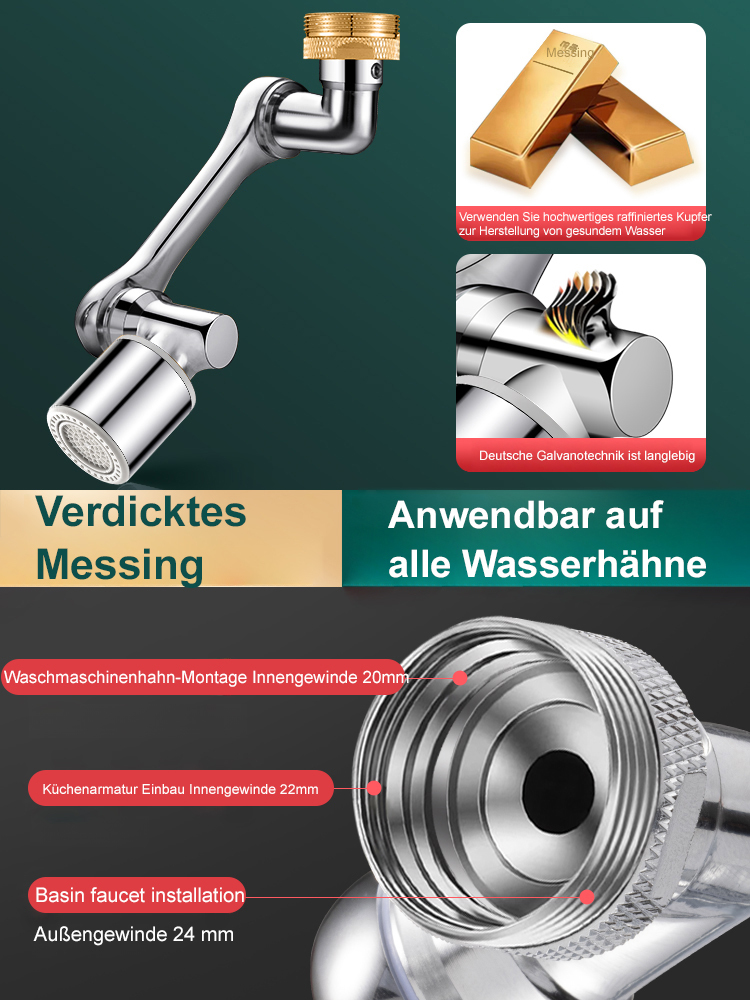 [Multifunktions-Roboterarmverlängerung und -drehung] Spritzschutzhahn