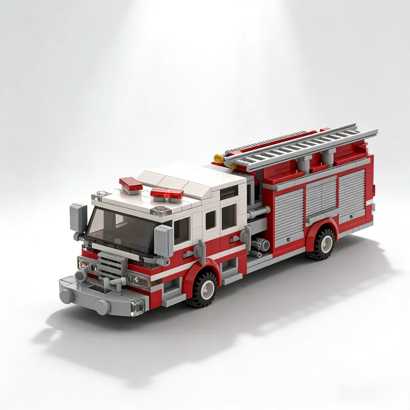 Fire Engine Brick Set with Ladder