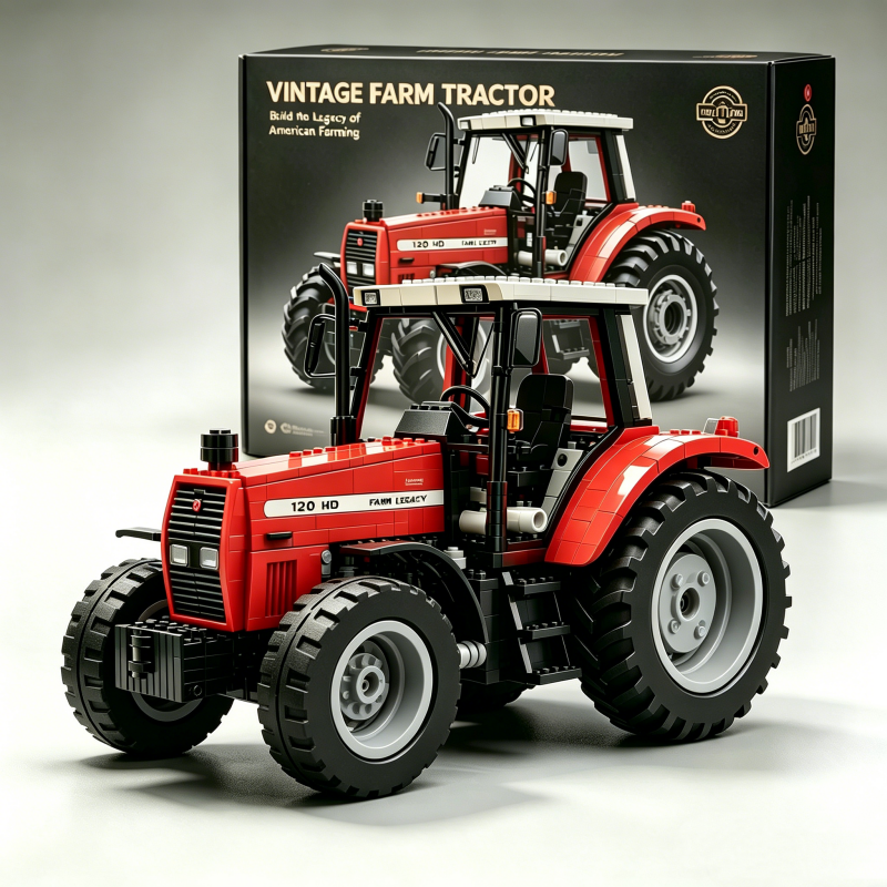 Classic Tractor Building Block Collection Set - Paying Tribute to the Golden Age of Agriculture
