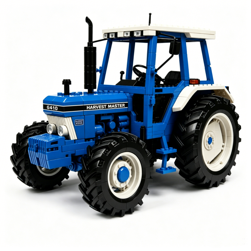 🚜 Harvest Master 6410 – Vintage Farm Tractor Brick Edition