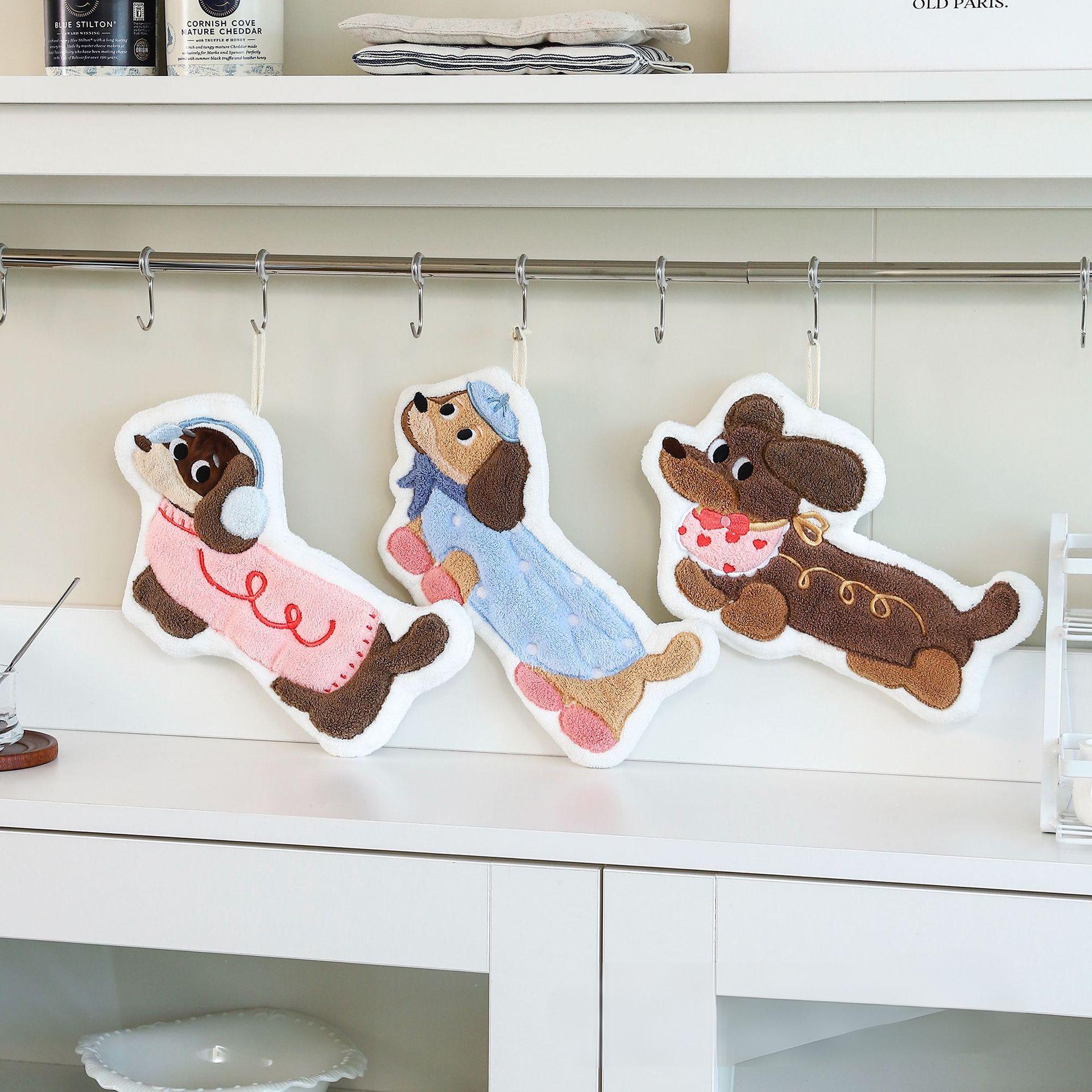 🐶 BUNVAPEUR™ Adorable Sausage Dog Hand Towel – Soft, Absorbent & Baby-Safe