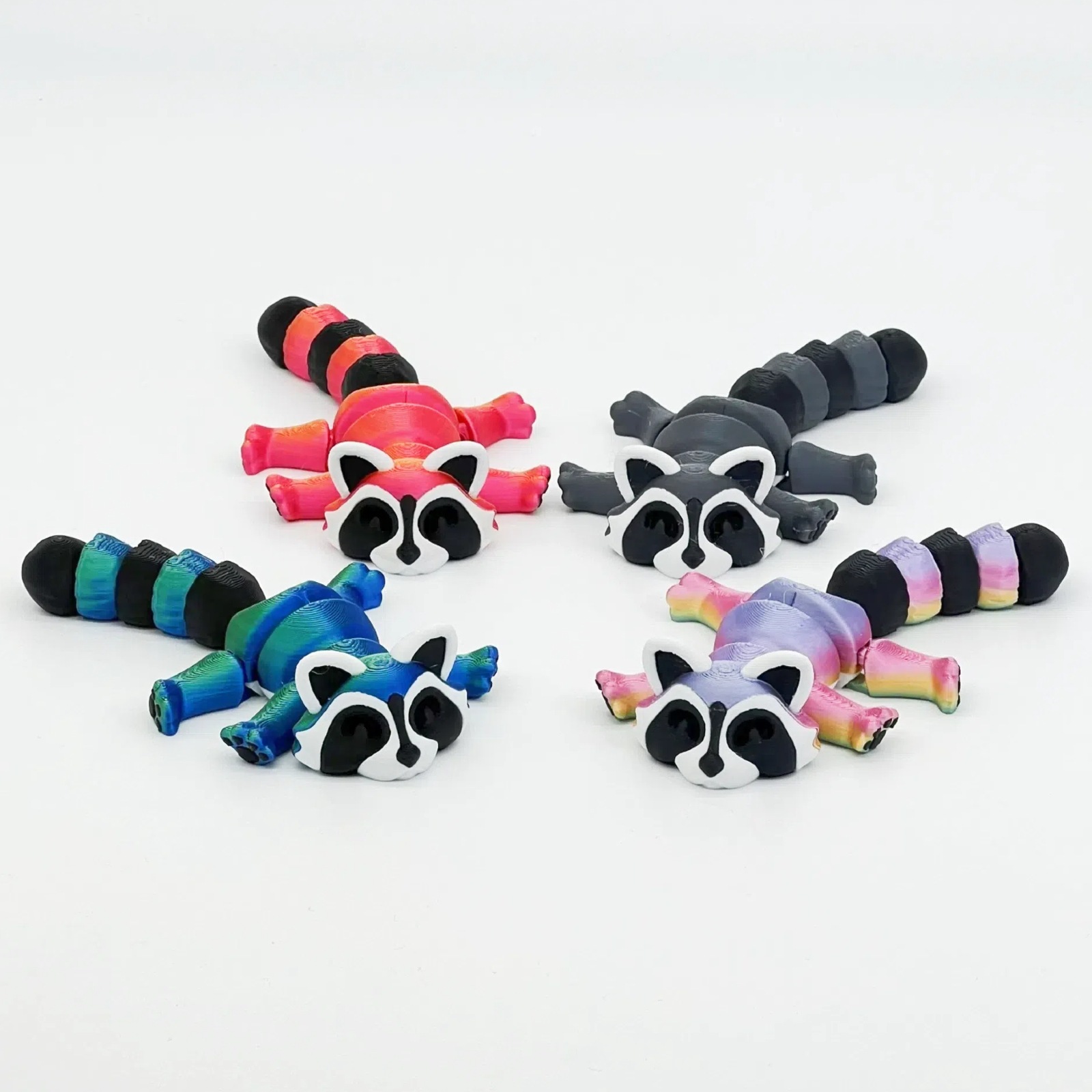 🦝🦝Adopt Your Own Mischievous 3D Printed Raccoon – With Optional Trash Can