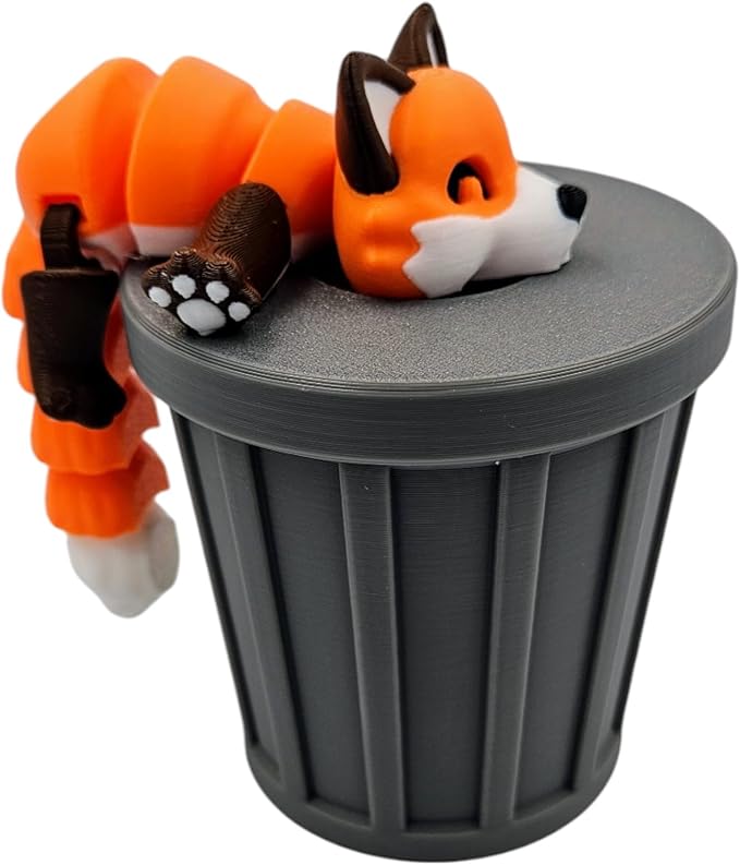 🦝🦝Adopt Your Own Mischievous 3D Printed Raccoon – With Optional Trash Can