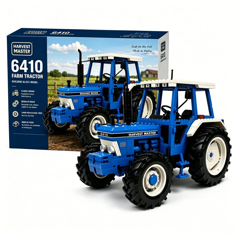 🚜 Harvest Master 6410 – Vintage Farm Tractor Brick Edition