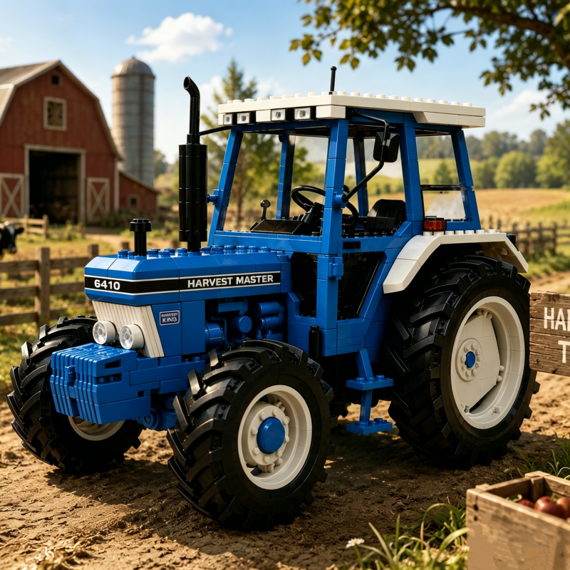🚜 Harvest Master 6410 – Vintage Farm Tractor Brick Edition
