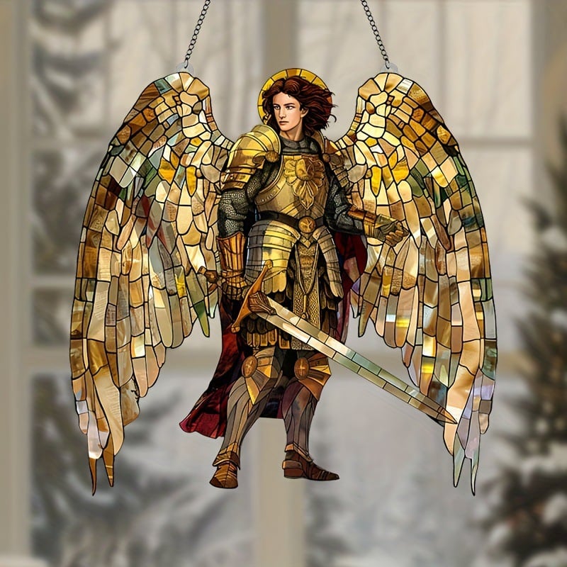🕊️✨Archangel Michael Stained Art Ornament (8 inches)