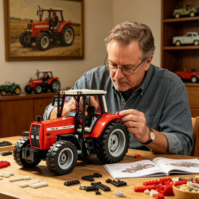 Classic Tractor Building Block Collection Set - Paying Tribute to the Golden Age of Agriculture