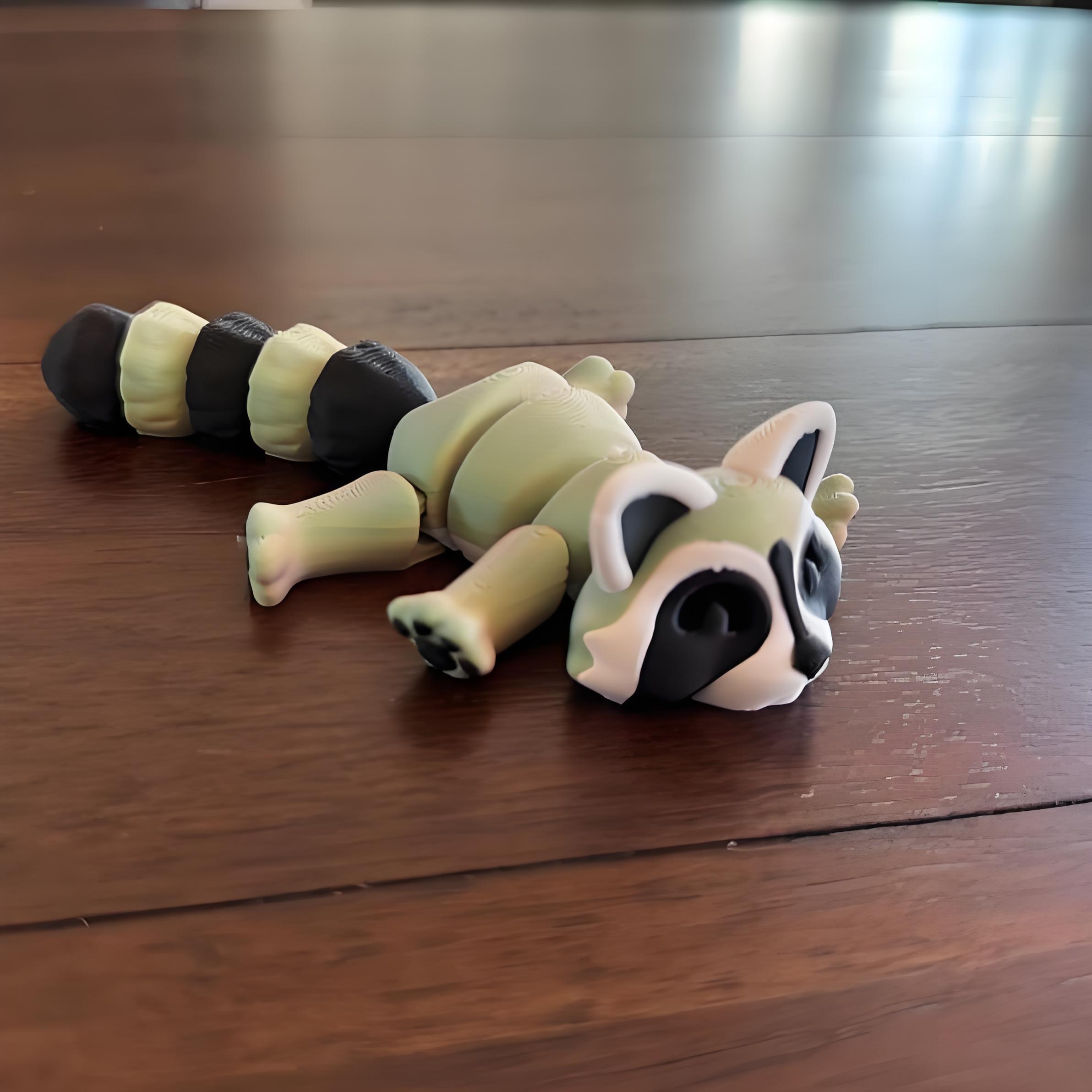 🦝🦝Adopt Your Own Mischievous 3D Printed Raccoon – With Optional Trash Can