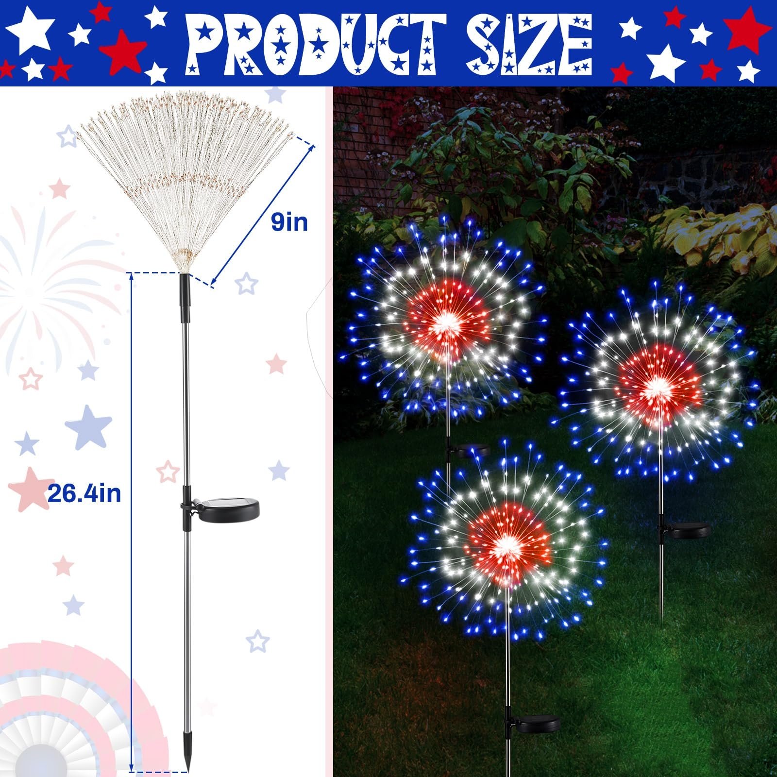 🔥Last Day 50% OFF🔥3PCS/SET(Each Only $8.99)--4th of July Solar Firework Lights