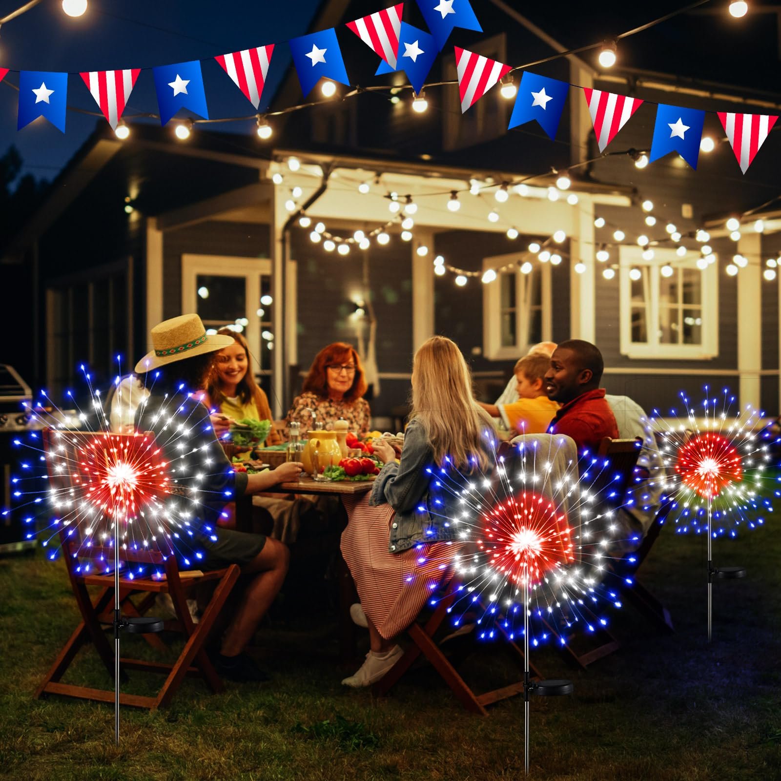 🔥Last Day 50% OFF🔥3PCS/SET(Each Only $8.99)--4th of July Solar Firework Lights
