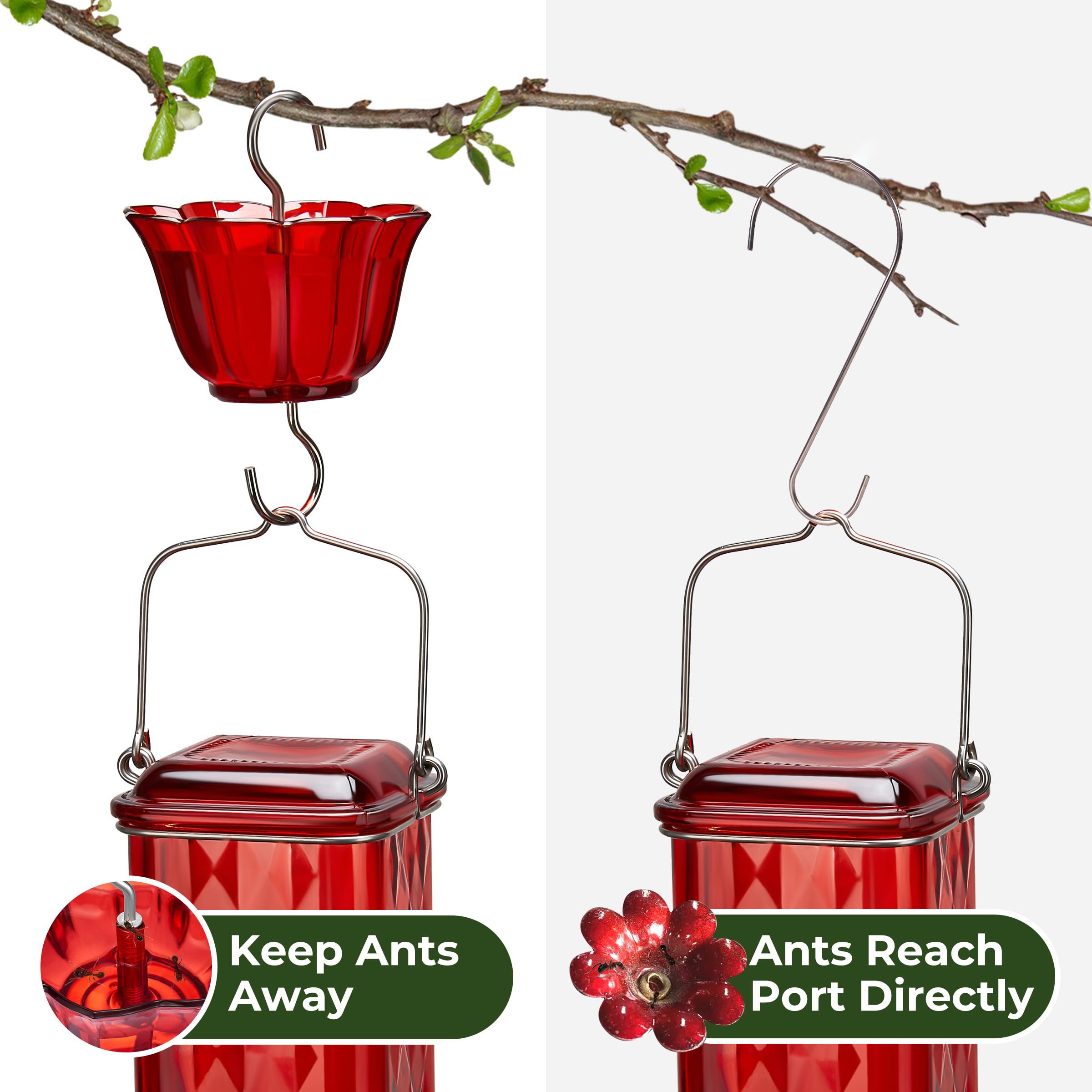 Outdoors Hanging Hummingbird Feeders with Ant Moat & 6 Feeding Ports