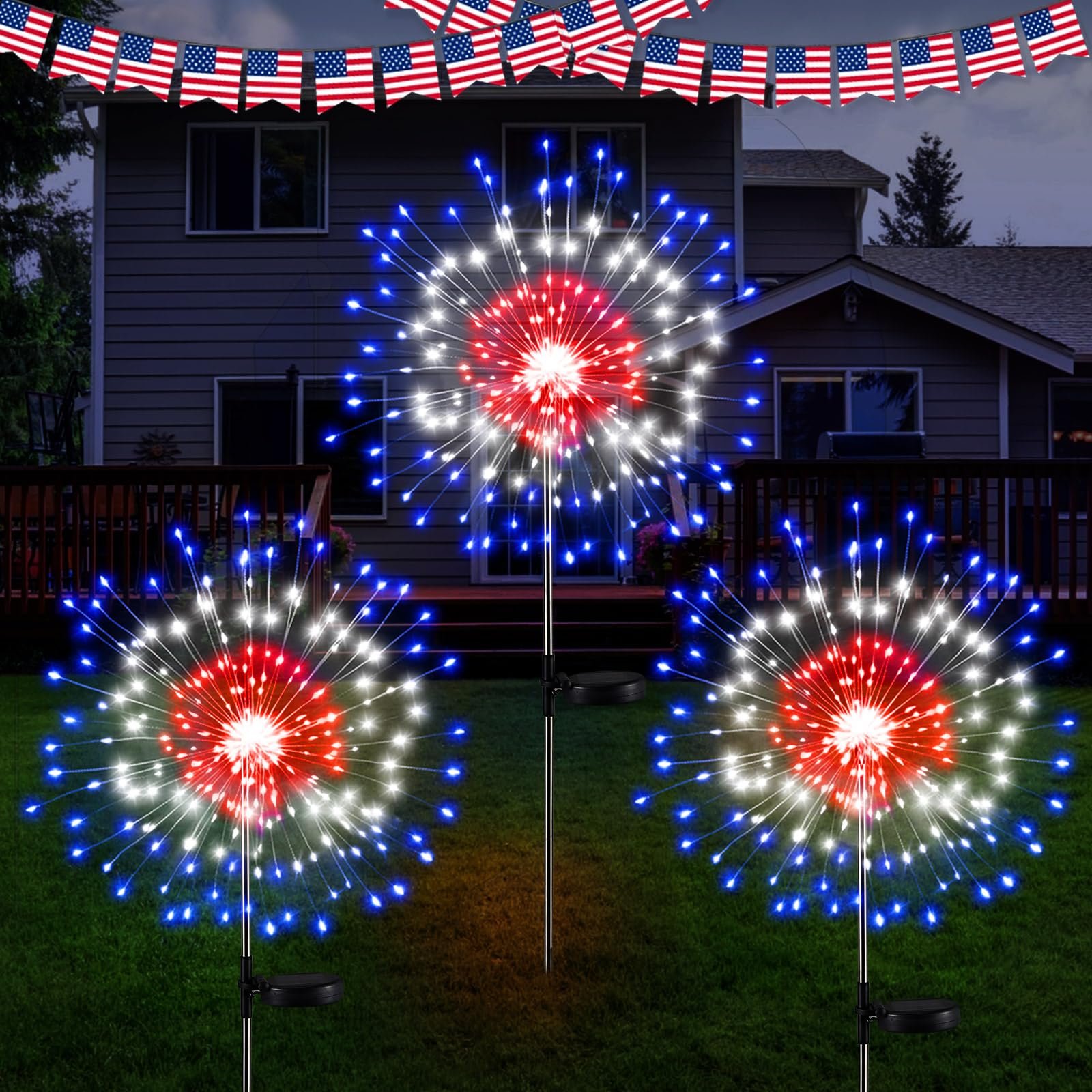 🔥Last Day 50% OFF🔥3PCS/SET(Each Only $8.99)--4th of July Solar Firework Lights