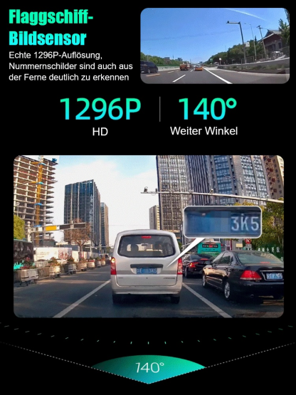 [Kostenlose Speicherkarte] HD-Nachtsicht-Fahrrekorder